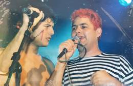 Dinho e J�lio Rasec no Halloween CNA, em Botucatu / SP, em 31/10/1995. - Herold Bruno