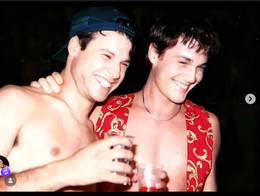 Dinho e Morten Harket, vocalista do a-ha, na Discoteca Toco, na Vila Matilde, em S�o Paulo / SP, em 28/10/1995. Foto: autoria n�o identificada. - autoria n�o identificada